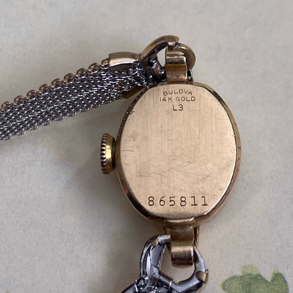 Vintage Solid 14K Gold Case Bulova Cocktail Manual-Wind Ladies Watch! Runs!! - Picture 9 of 14